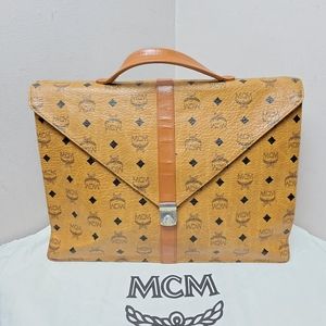 100% Authentic vintage MCM congnac large briefcase